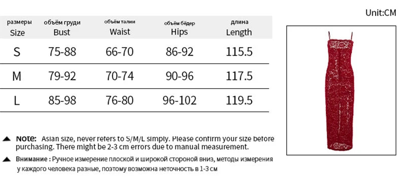 AIERTU  -  Vintage Lace Spaghetti Strap See Through Bodycon Split Summer Long Dress Women Evening Party Sexy Slim Fit Vestidos Aiertu