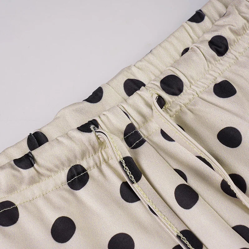 AIERTU  -  Retro Polka Dot Printed Micro-pull Pants Autumn New Loose Casual Low-rise Trousers Aiertu