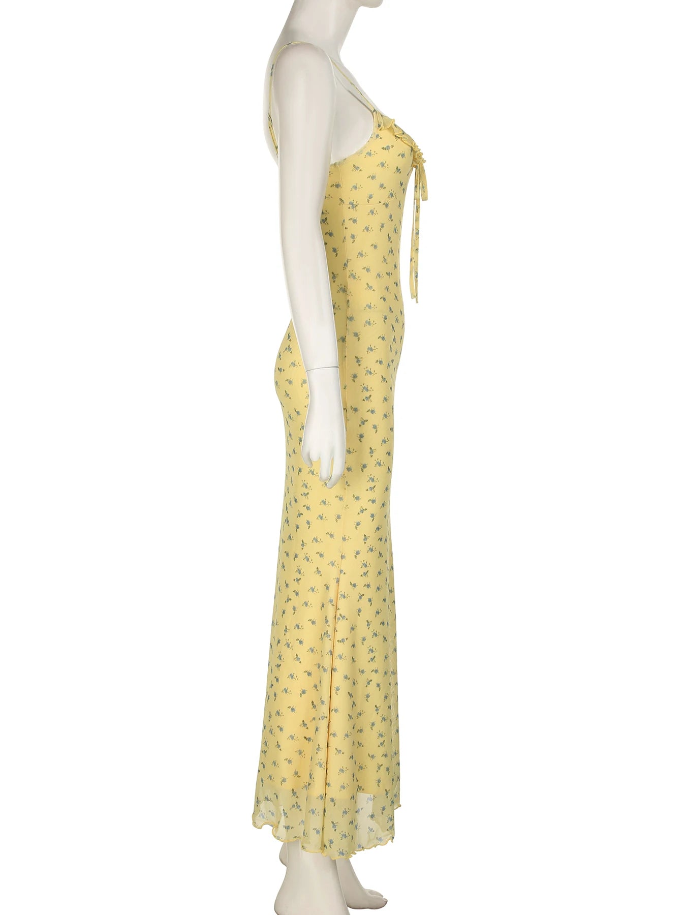 Aiertu Prairie Chic Floral Trumpet Dress Holiday Sexy Slim Slash Neck Sleeveless Maxi Dresses For Women 2024 Summer Fashion Aiertu