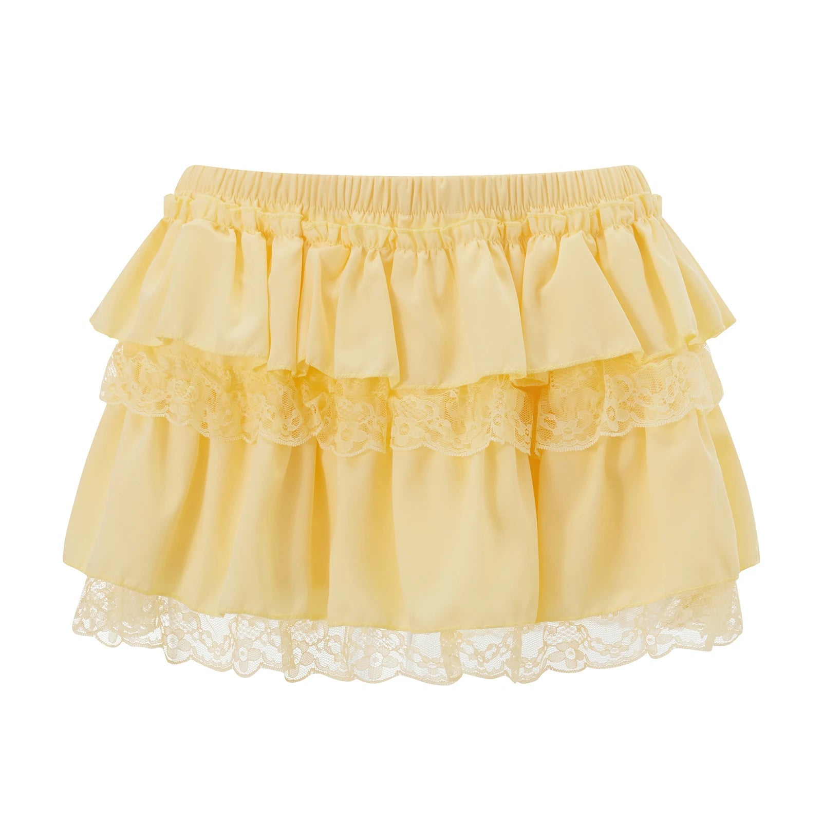 AIERTU  -  Womens y2k Kawaii Harajuku Layered Mini Skirt Lace Trim Low Waist A-Line Tiered Ruffle Skirt Casual Summer Skirts Streetwear Aiertu