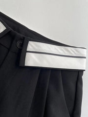 Aiertu Casual High Waist Streetwear Style Black Pleated Straight Pants Korean Fashion Women's Wide Leg Baggy Y2K Trouser Female Clothes Aiertu