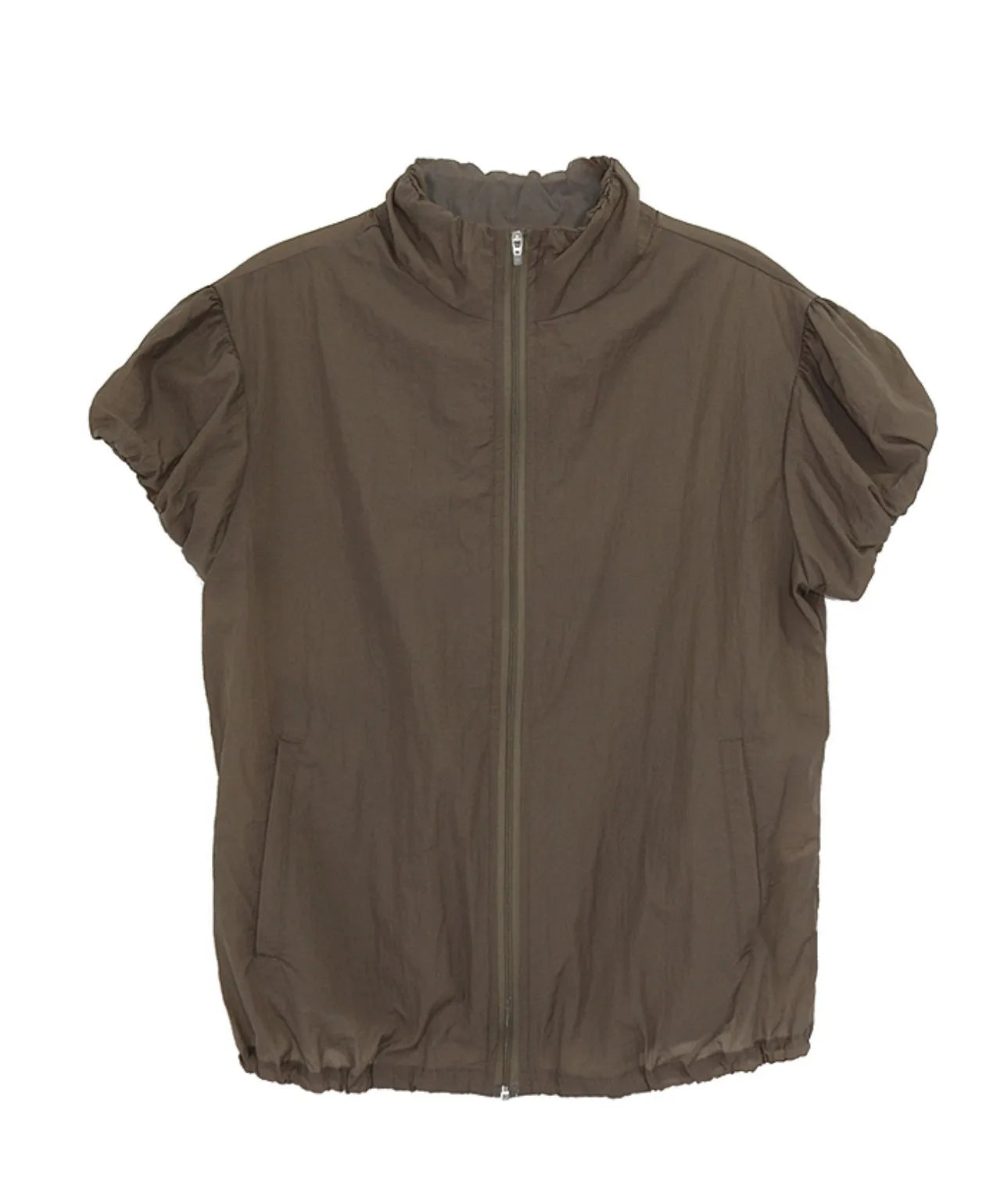 Aiertu Summer Thin Sun Protection Short Sleeve Jackets Vintage Slim Stand Neck Coat Casual Zipper Y2k Aesthetic Cargo  Solid Coats Aiertu