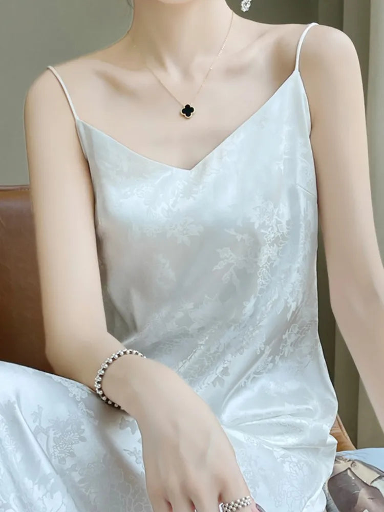 Aiertu Summer Women Fashion Elegant Bodycon Midi Dress Spaghetti Strap Vintage Slim Party Evening Clothes Female Long Robe New Clothes Aiertu