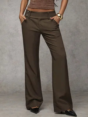 AIERTU  -  High Waist Wide Leg Pants Women's Casual Long Trousers Draping Slimming Elegant Commuter Style Fashionable Women's Trousers Aiertu