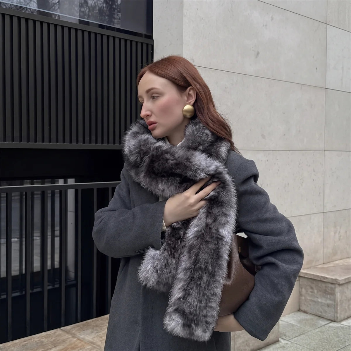 AIERTU  -  Women Faux Fur Scarf Fluffy Warm Animal Print Neck Collar Winter Luxury Plush Scarves for Coat Streetwear Outfit Festival Gifts Aiertu