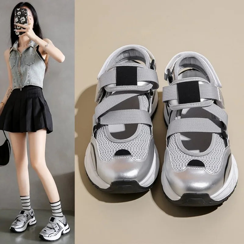 Aiertu Back  to school  2024 summer New Fashion Women's Platform Sneakers Comfortable Woman Casual Chunky sandals Vulcanized Tennis Female Aiertu