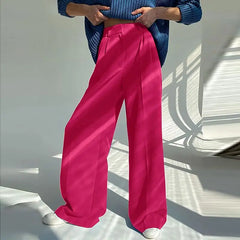 Aiertu Women Wide Leg Pants 2024 Spring Elegant Office Lady Casual Fashion Pantalones High Waist Commuting Solid Color Trousers Aiertu