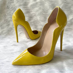 AIERTU  -  European and American Foreign Trade Banquet Patent Lace V-mouth Ultra-fine High-heeled Women's Single Shoes Aiertu