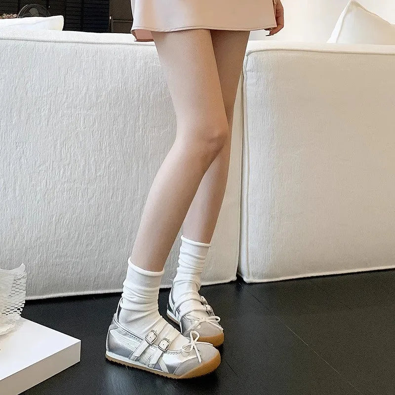 Aiertu Back  to school Women Flats Bow Ballet Dance Mary Jane Shoes Autumn Sandals Fashion New Brand Dress Designer Casual Shallow Shoes Zapatos Mujer Aiertu