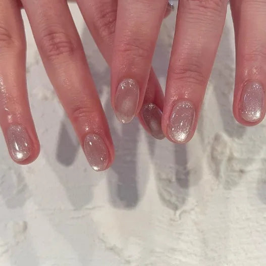 Aiertu 24Pcs Valentine Nails Press on Love Y2k Acrylic Nails Sparkle Butterfly French Cat Eye Almond Full Cover Stick on False Nail Tip Aiertu