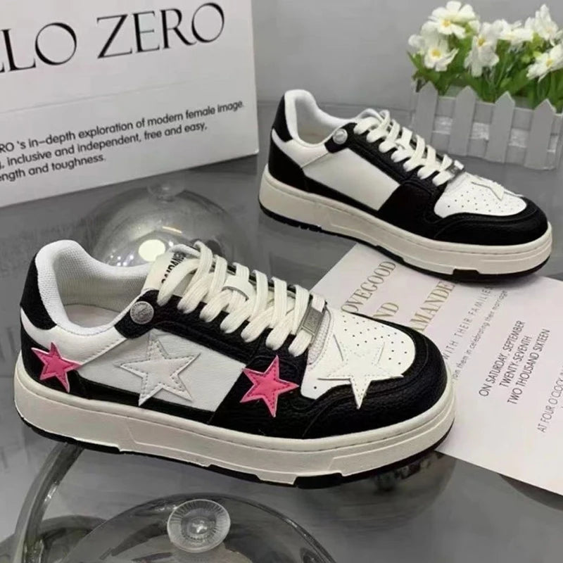 Aiertu Women Casual Sneakers Personalized Stars Skateboard Flat Comfortable Running Sport Shoe Tennis Trainers Walking Sneakers 35-40 Aiertu