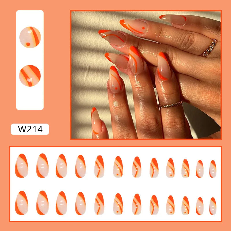 Aiertu 24pcs/Box Ballerina Nail Tip Purple with Design Manicure Patches Fresh Floral Almond False Nails Press on Med Nails Detachable Aiertu