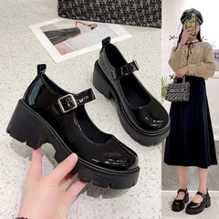 Aiertu Shoes Platform Shoes Heels  Women Japanese Style Vintage Pumps for Women College Student Women's Shoes Aiertu