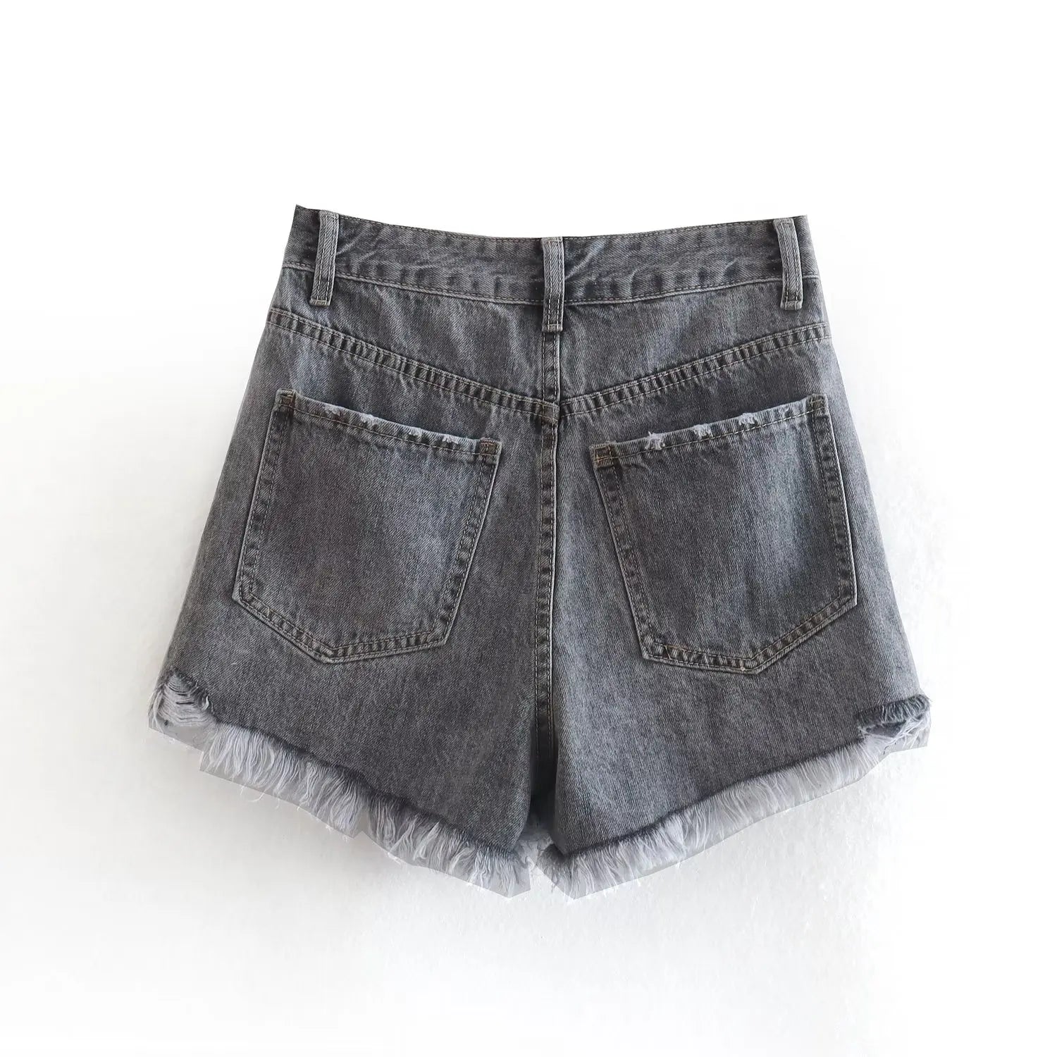 Aiertu Summer Pure Cotton Girls High Street Shorts Women Frayed Distressed Denim Mom Fashion Casual Bermuda Aiertu
