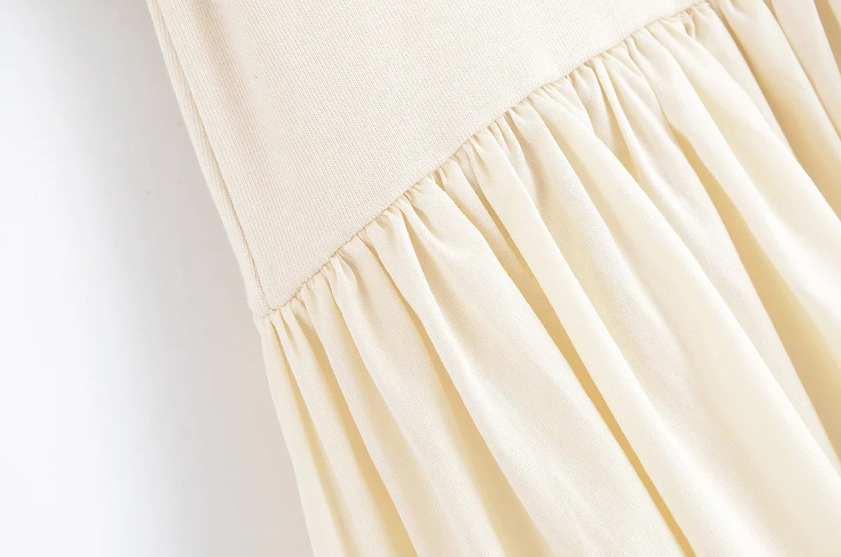 AIERTU  -  autumn new women's casual fashion temperament simple sleeveless tube top slim stitching belt mid-length dress Aiertu