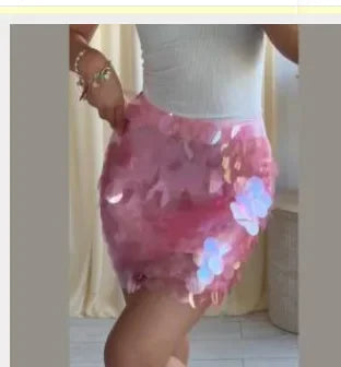AIERTU  -  Sexy Sequin Mini Skirt Fashion Shiny Bodycon High Waist Patchwork Skirt Hot Girls Summer Party Y2k Luxury Female Skirts New Aiertu