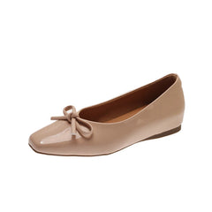 AIERTU  -  Bowtie Flat Shoes Women Ballerinas Square Toe Slip on Ballet Flats Lazy Loafers Moccasins Ladies Casual Comfort Shoes Aiertu