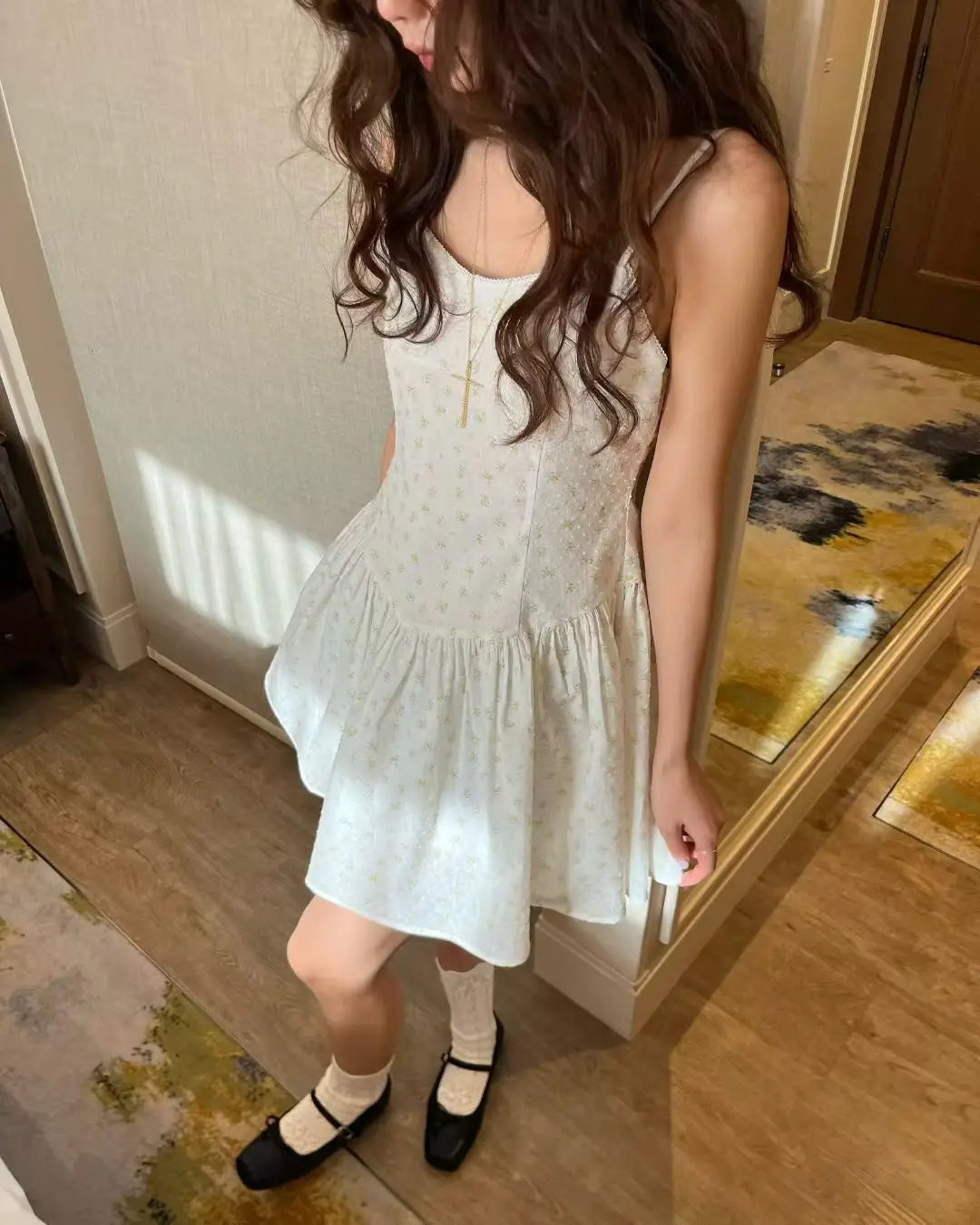 AIERTU  -  Summer Fashionable Korean Style Floral Print Slimming Dress Versatile Streetwear Casual Princess Skirt Sleeveless Dress Aiertu