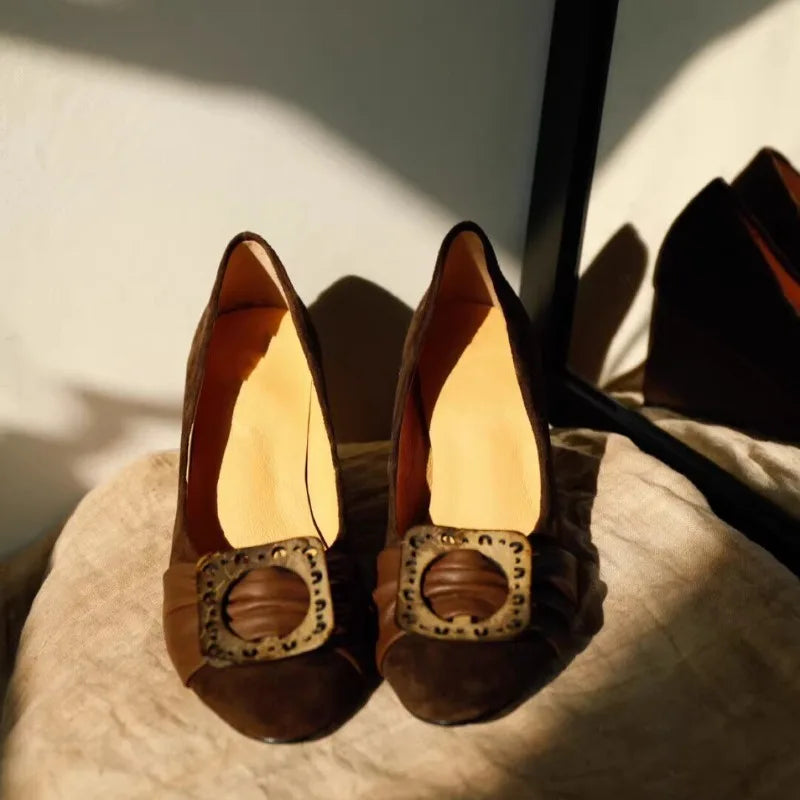 AIERTU  -  Retro Women's Mary Jane Shoes Exquisite French Style High Heels for Woman Elegant Casual Shoes Designer Shoes Zapatos De Mujer Aiertu