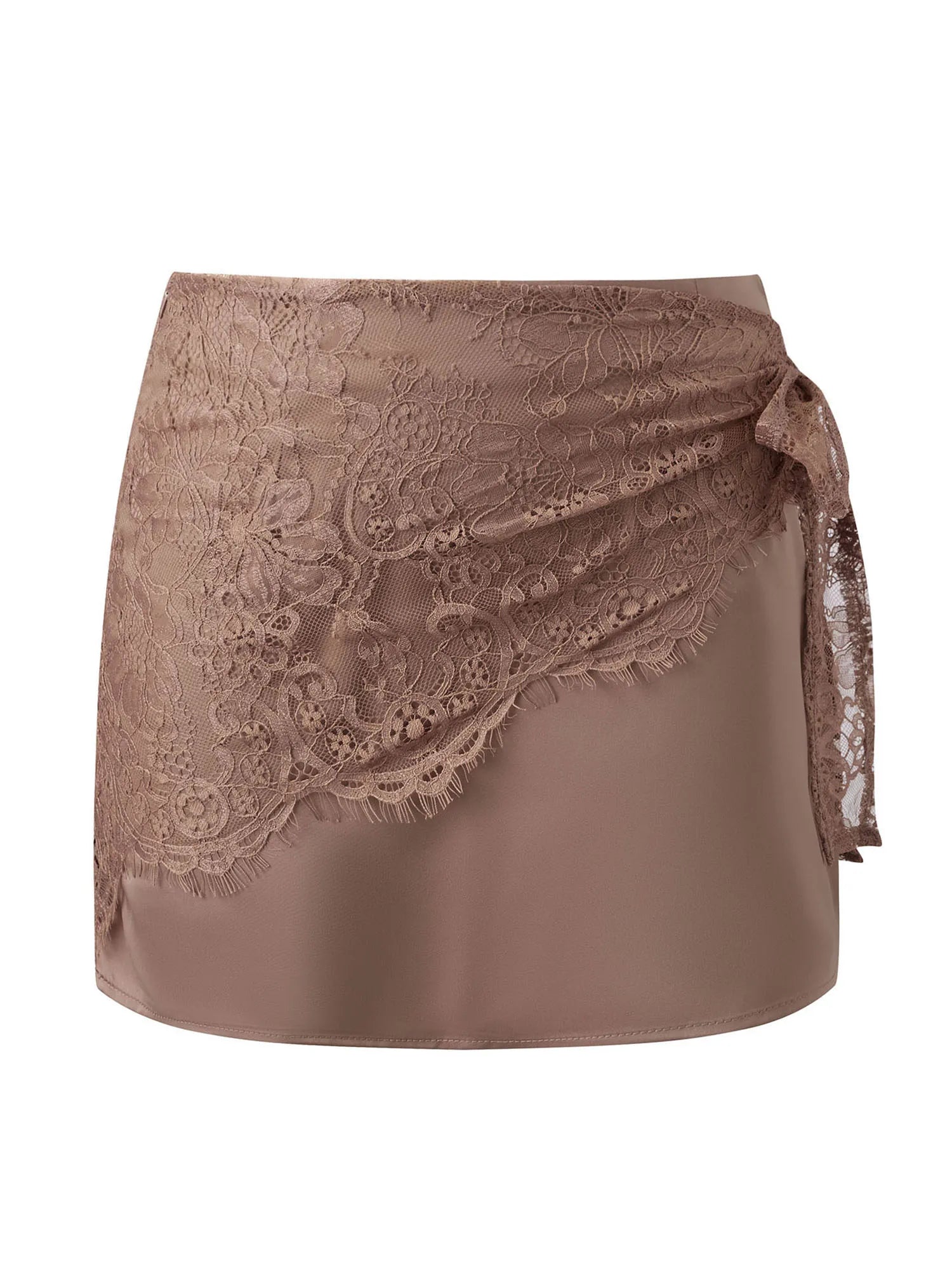 AIERTU  -  Summer Women's Satin Mini Skirts High Waist Bodycon Lace Wrap Skirts Party Club Elegant Sexy Skirts Aiertu