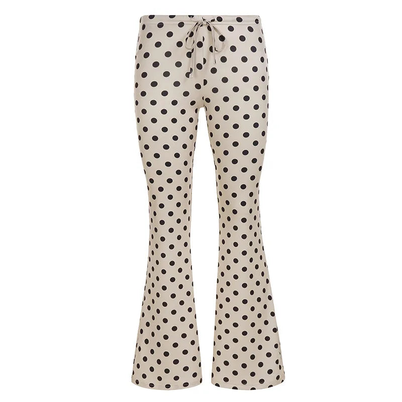 AIERTU  -  Retro Polka Dot Printed Micro-pull Pants Autumn New Loose Casual Low-rise Trousers Aiertu