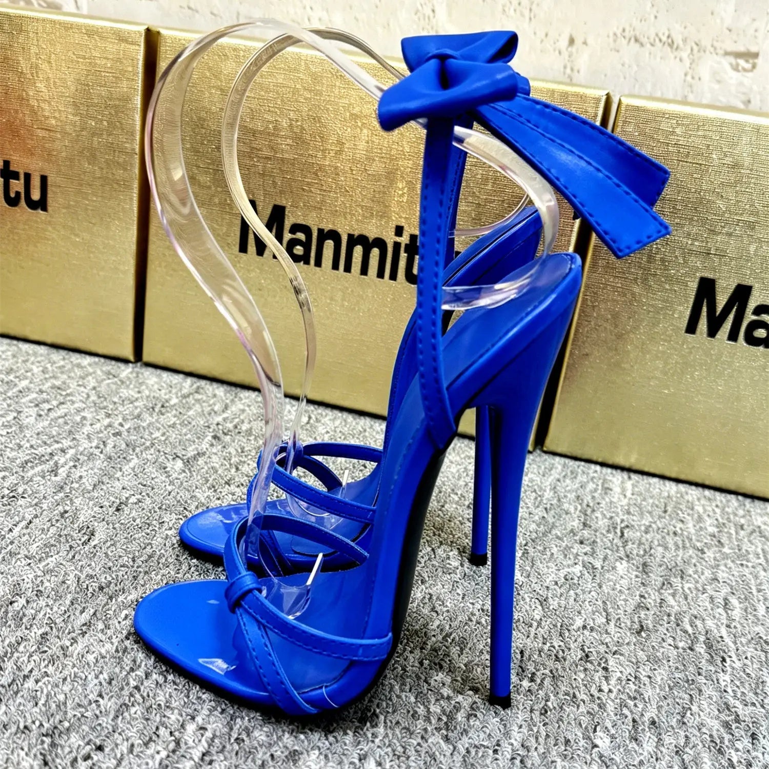 AIERTU  -  Sexy Strappy High Heels Elegant Bowknot Stiletto Sandals Exquisite Open Toe Party Wedding Shoes Plus Size Aiertu