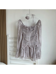 Aiertu Women A-line Luxury Dress Elegant Long Sleeve Mini Evening Dress Harajuku Vintage 90s Y2k One Piece Frocks 2000s Clothes Autumn Aiertu