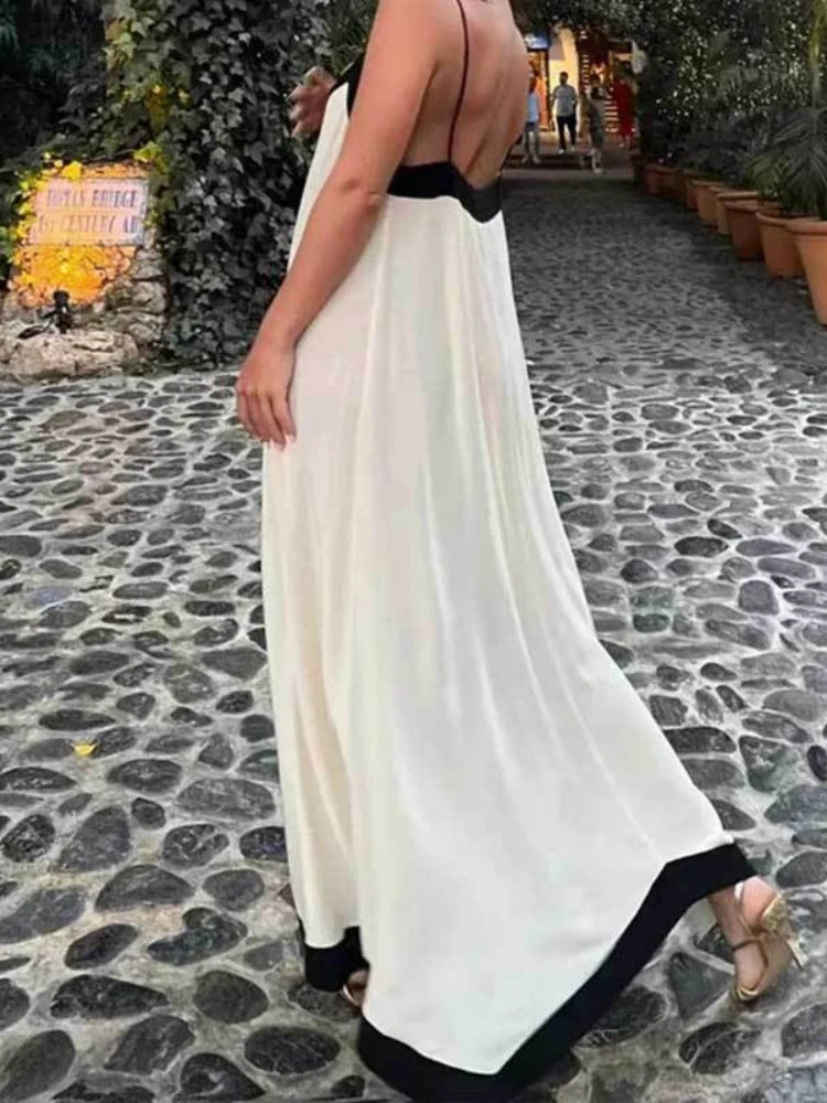 Aiertu Beach Style Holiday Vacation Slip Long Dress Women 2024 Summer Casual Sexy Backless Maxi Dresses Female Sundress Aiertu