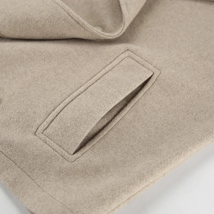Autumn and Winter New Lapel Loose Casual Jacket Fashion Temperament Coat Women's Clothing Aiertu