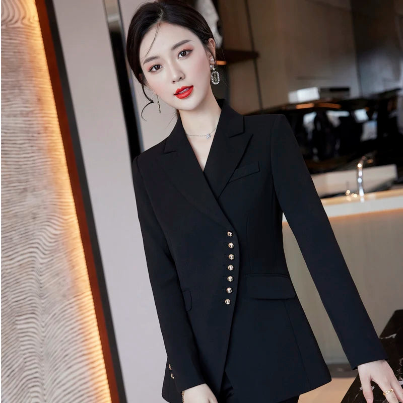Aiertu Korean Fashion Women's Red Professional Blazer Coat New Black Long Sleeve Single Breasted Suit Jackets Female Autumn Winter Aiertu