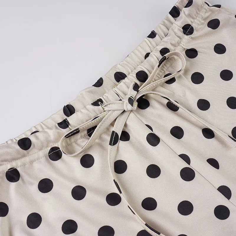AIERTU  -  Retro Polka Dot Printed Micro-pull Pants Autumn New Loose Casual Low-rise Trousers Aiertu
