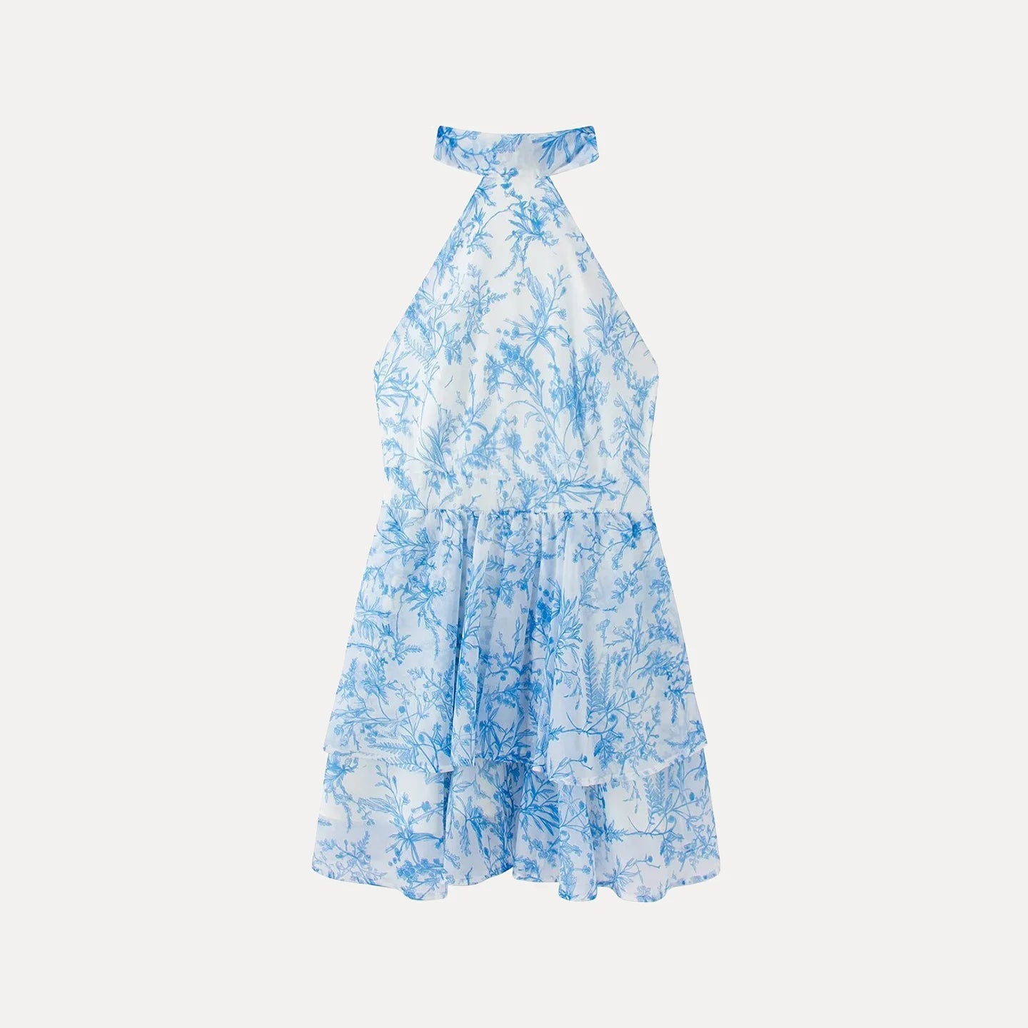 AIERTU  -  Elegant Printed Summer Dress New Style Women's Fashion Neck Hanging Belted Sleeveless Gown for Daily Wear Aiertu