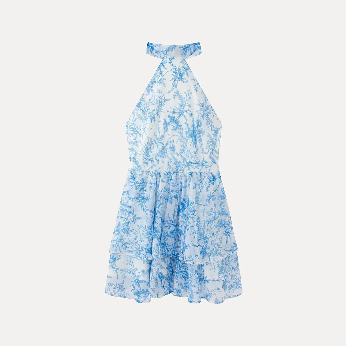 AIERTU  -  Elegant Printed Summer Dress New Style Women's Fashion Neck Hanging Belted Sleeveless Gown for Daily Wear Aiertu
