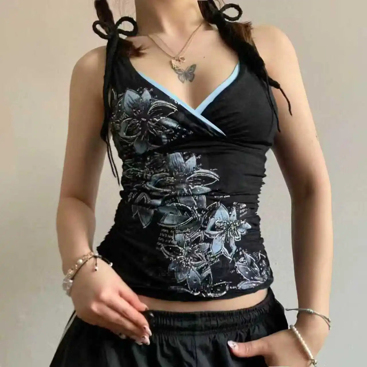AIERTU  -  Summer new metal ring decoration slimming sleeveless women clothing retro washed fabric camisole vest for women Aiertu