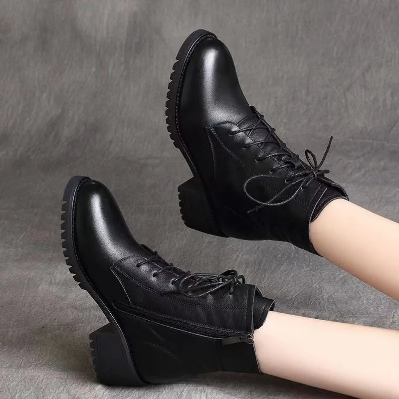 2024 High Quality Ladies Shoes Side Zipper Women's Boots Fashion Cross-tied Modern Boots Women Hot Sale Plus Size Ankle Boots Aiertu