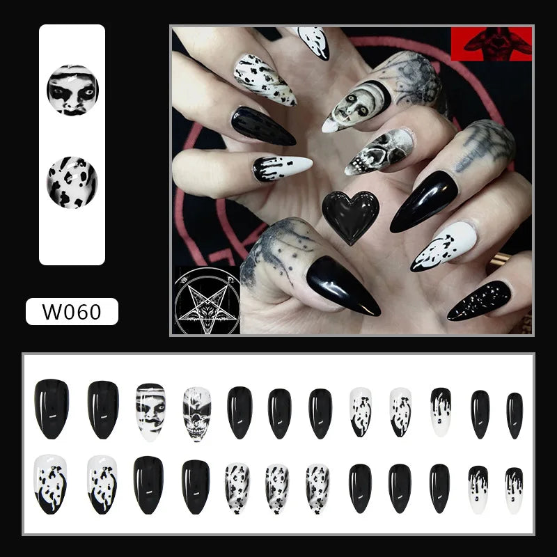 Aiertu 24pcs/Box Ballerina Nail Tip Purple with Design Manicure Patches Fresh Floral Almond False Nails Press on Med Nails Detachable Aiertu
