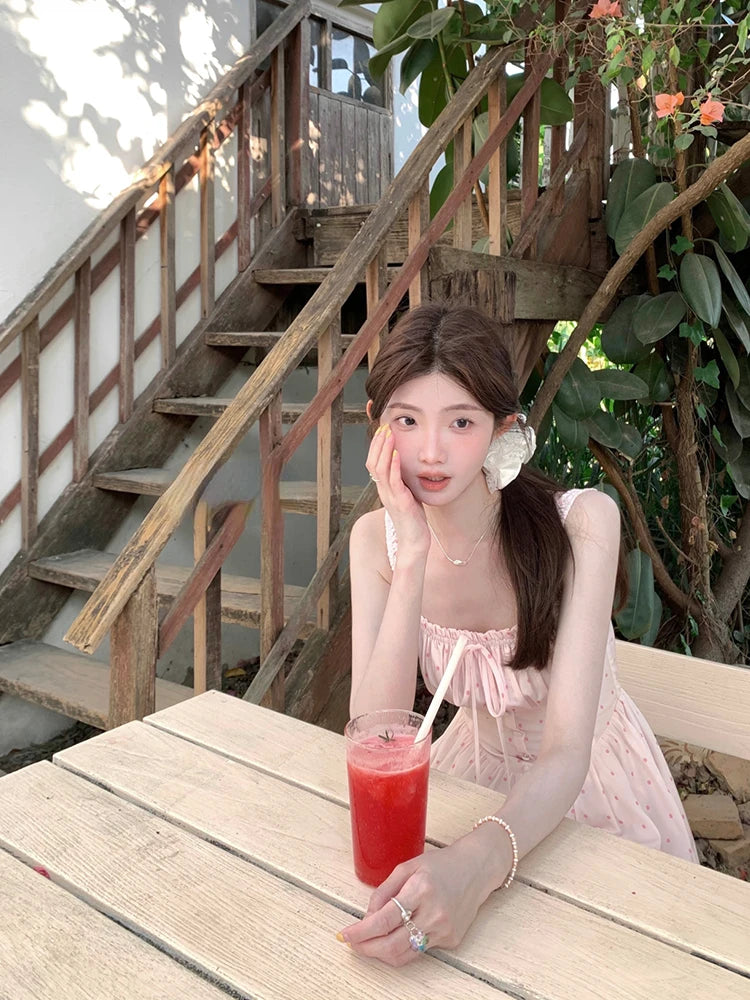 Aiertu Casual Elegant Floral Dress Women Korean Fashion Clothing Outwear Beach Style Strap Dress Even Party Sleeveless Bodycon Summer Aiertu