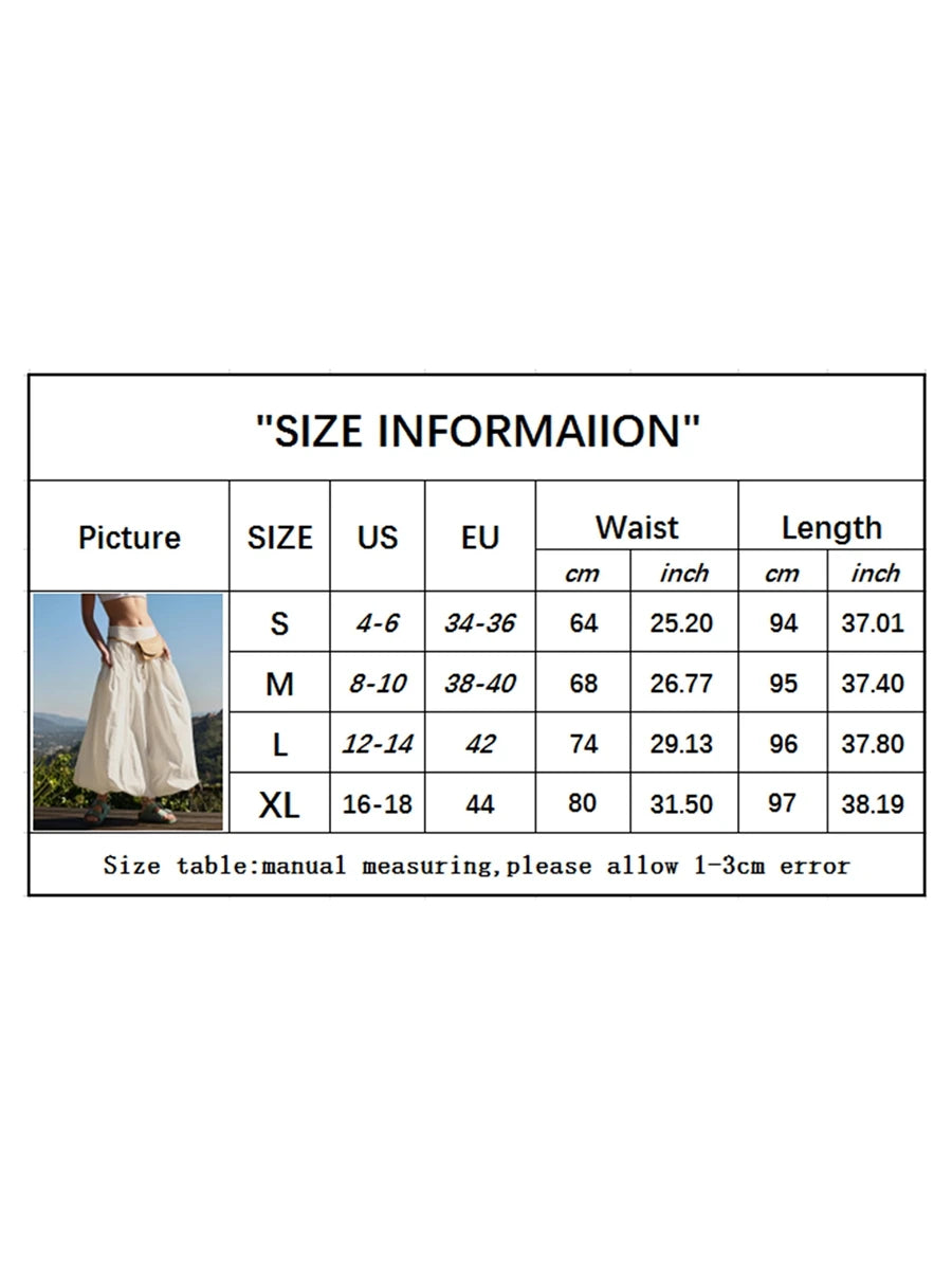 AIERTU  -  Women Y2K Skirt Casual Loose Fitting Elastic Waist Solid Color Puffball Skirt Retro Casual Bohemian Skirts 00s Retro Streetwear Aiertu