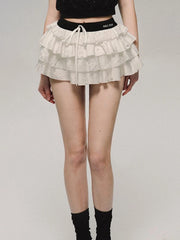 Aiertu Cuquette Y2k Ruffles Kawaii Cute Cake White Mini Skirt Hotsweet Mall Gorh Gothic E-girls Emo Skirts 2024 Spring Summer Aiertu