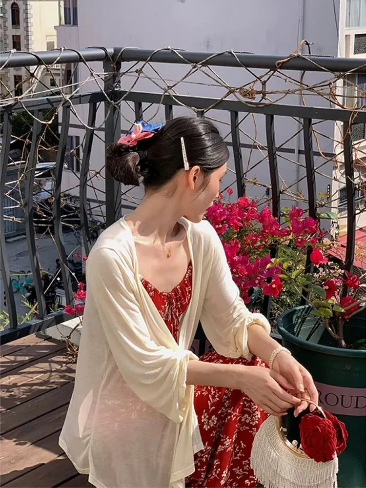 Aiertu Red Vintage Slip Long Floral Dress Women Elegant Sexy Lace Bodycon Dress Summer Party One Piece Dress Female Beach Korean Style Aiertu