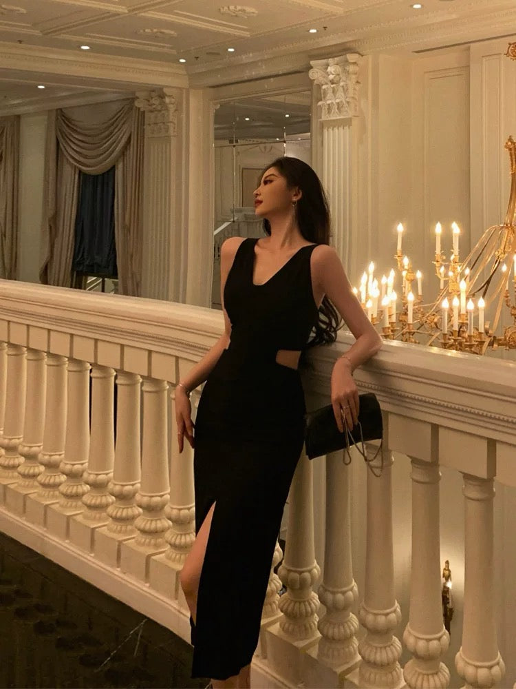Aiertu - Gorgeous Sheath V Neckline Date Night Dress Black Prom Dresses Party Dress Birthday Outfits HOT809 Aiertu
