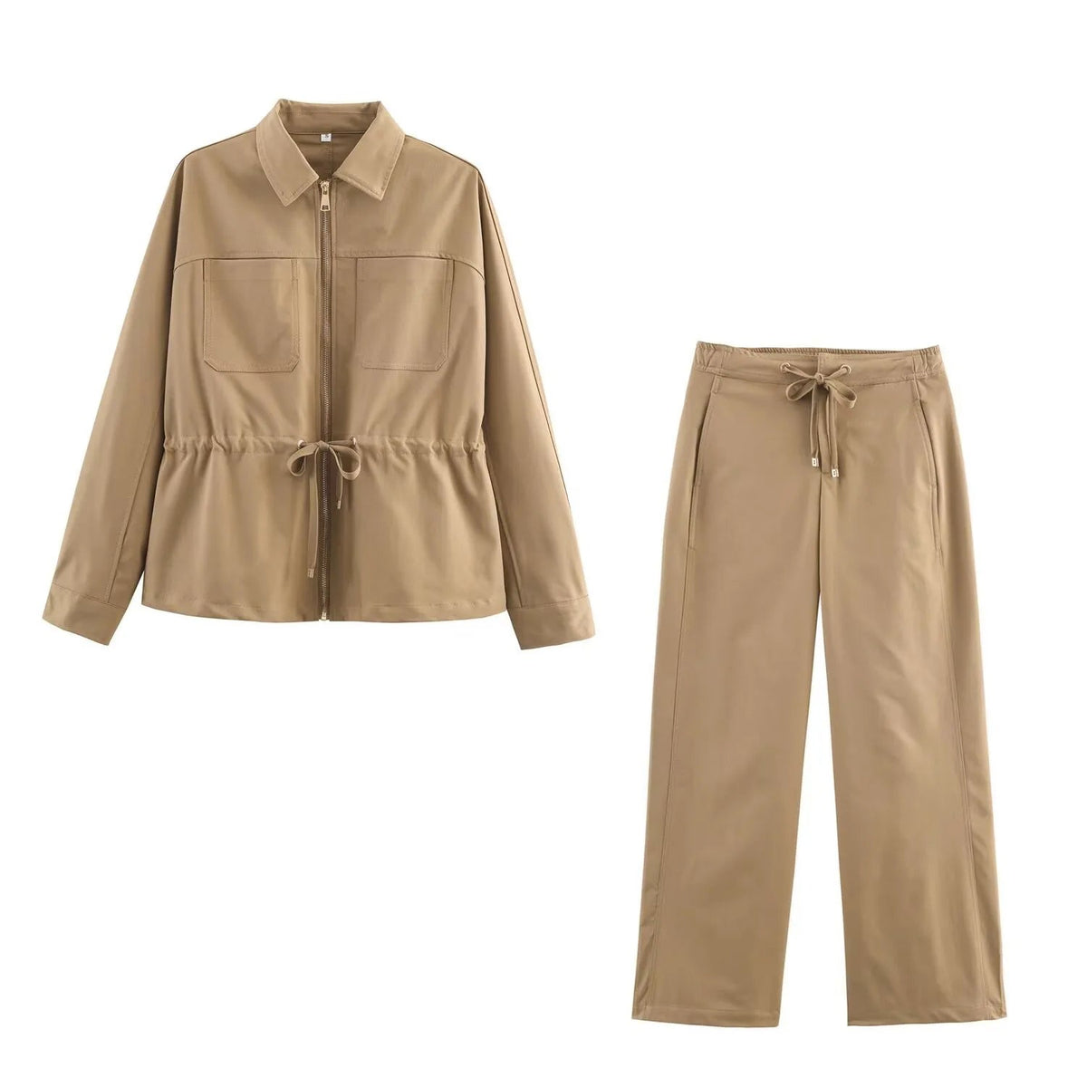 AIERTU  -  Women's Autumn New Long Sleeve Top and Wide Leg Pants Show Temperament Set Aiertu