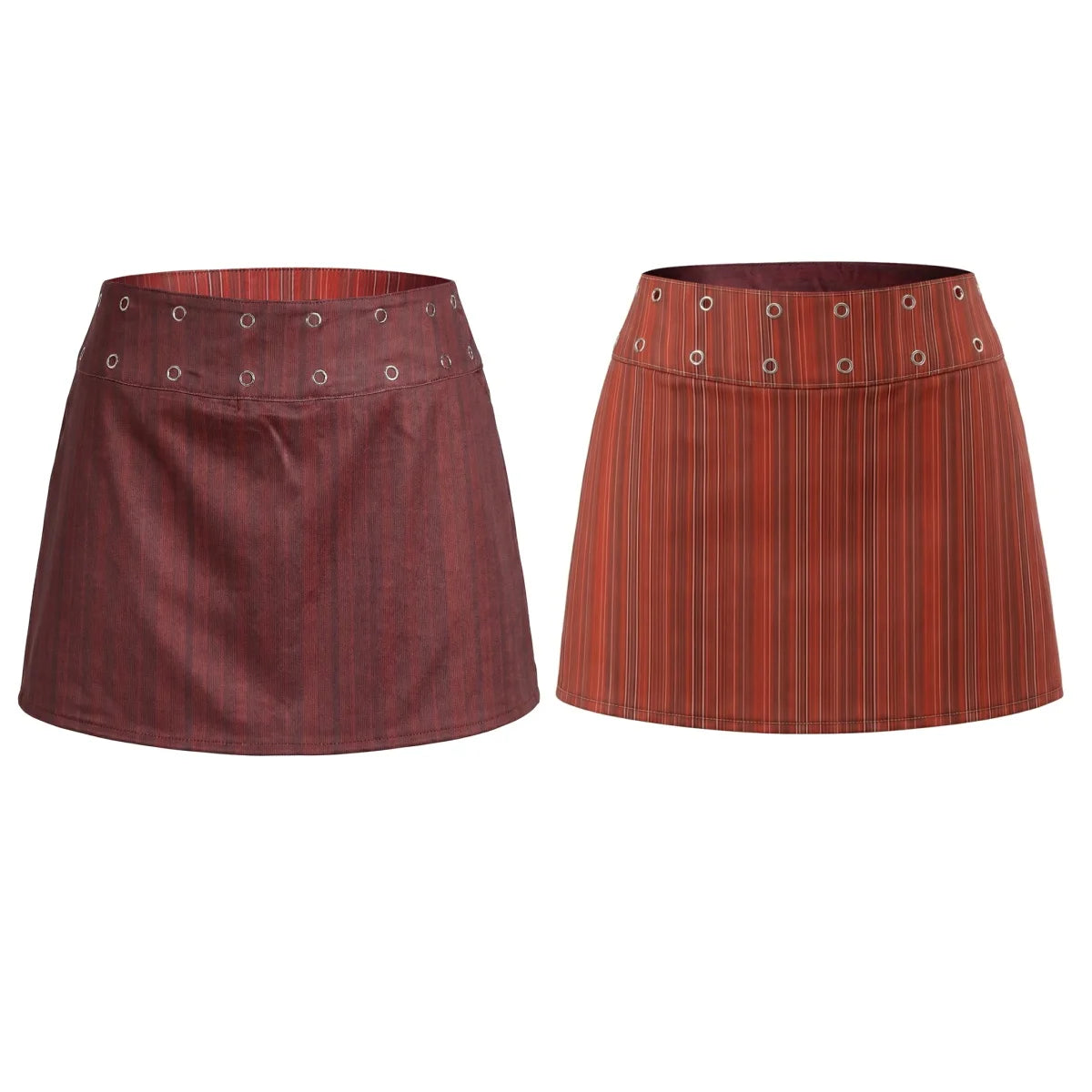 AIERTU  -  Summer Double Side Striped Mini Skirt for Women High Waist Buttons Short Skirt for Daily Life Party Streetwear Aiertu