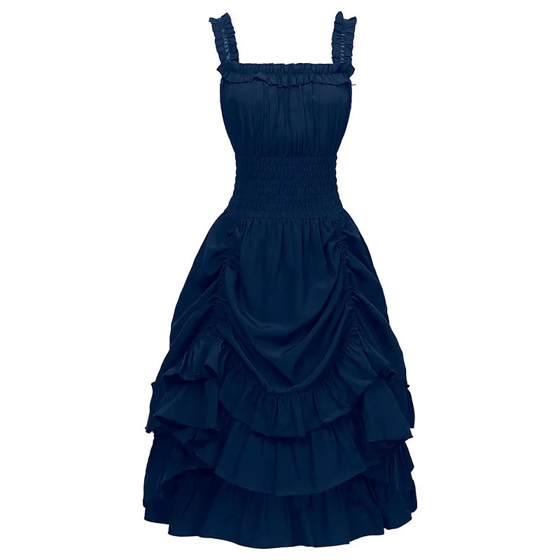 Aiertu New European and American Medieval Long Victorian Medieval Dress High Waist Cosplay Costume Ball Gown Aiertu