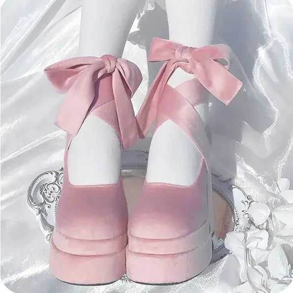 Aiertu Luxury Shoes Fashion Designer Platform Women Mary Jane Shoes Cross Strap Thick Heel Shoes Ladies College Style Dress Pumps Shoe Aiertu