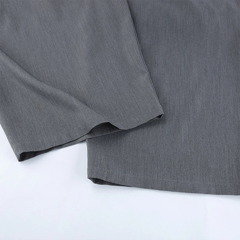 AIERTU  -  French Stylish Commuter Gray Pleated Harem Pants for Women Summer Fashion High Waist Chic Baggy Trousers with Pockets Aiertu