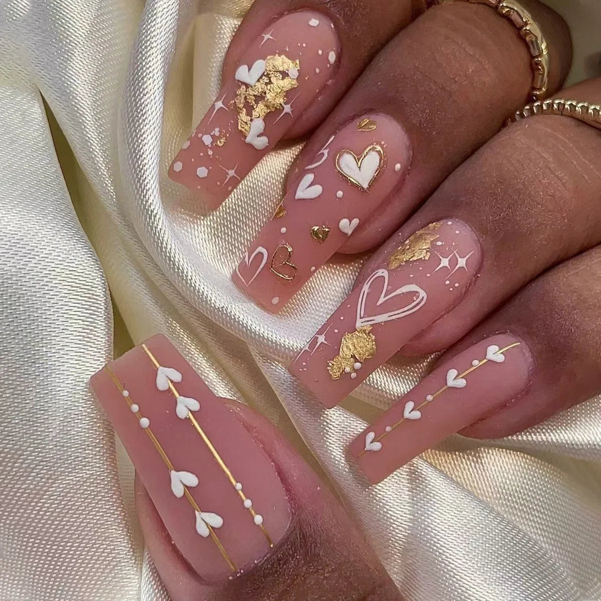 Aiertu 24Pcs Long Ballet False Nails with Bow Designs Pink Coffin Press on Nails Wearable French Fake Nail Full Cover Manicure Tips Aiertu