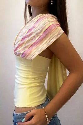 AIERTU  -  Summer Women Y2k Deep V- neck Cinched Waist Wrap Top Ruched Tie Back Halter Backless Shirt Going Out Poncho T-Shirts Tops Aiertu