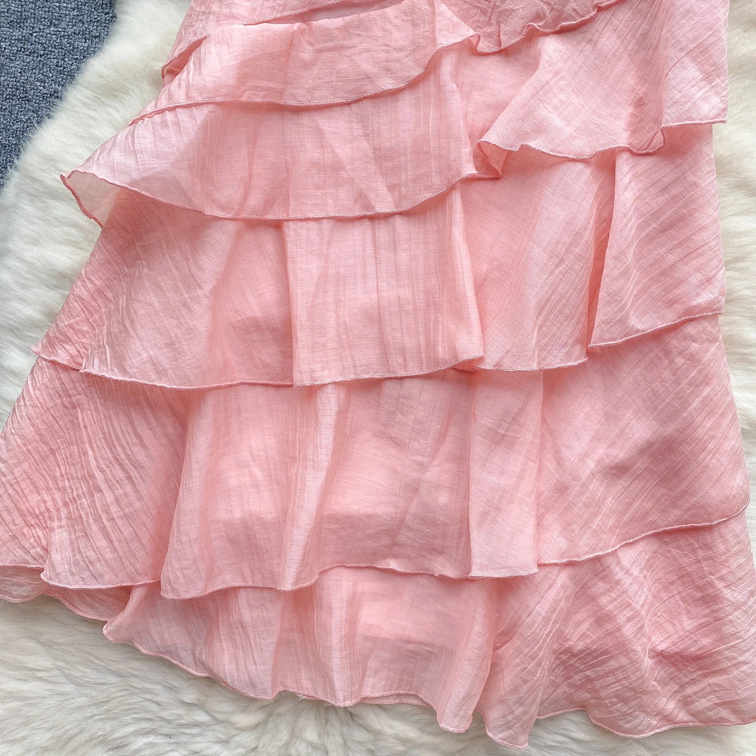 Aiertu Summer Dress Women Diagonal Collar Flounced Edge Tierred Vocation Vestidos Female Exposed Shoulders Dresses Summer Aiertu