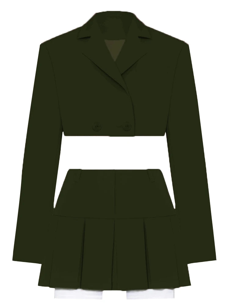 Aiertu Fashion Chic Jacket Women's Blazer Suits Green New Blazers for Women Cropped Coats Jacket Summer Casual Outfits Blazer Women Aiertu